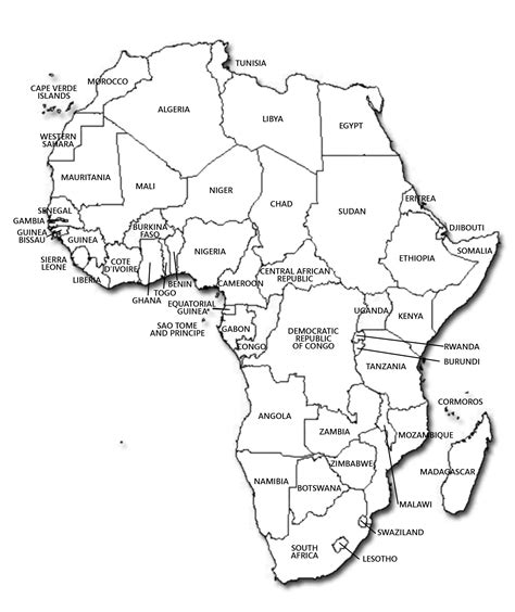 Blank template with basic parameters. Maps of Africa | Map Library | Maps of the World