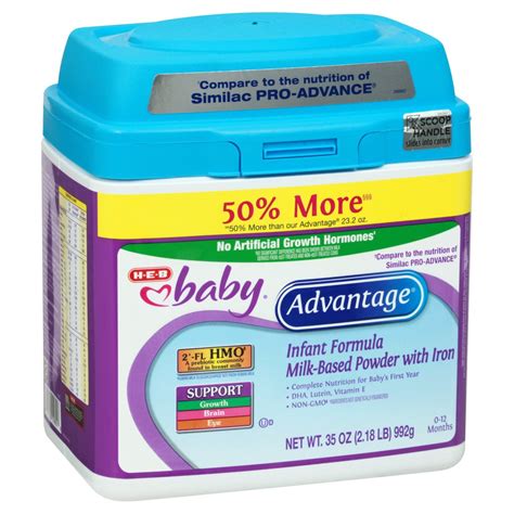 H E B Baby Advantage Infant Formula With Iron Milk Based Powder Shop