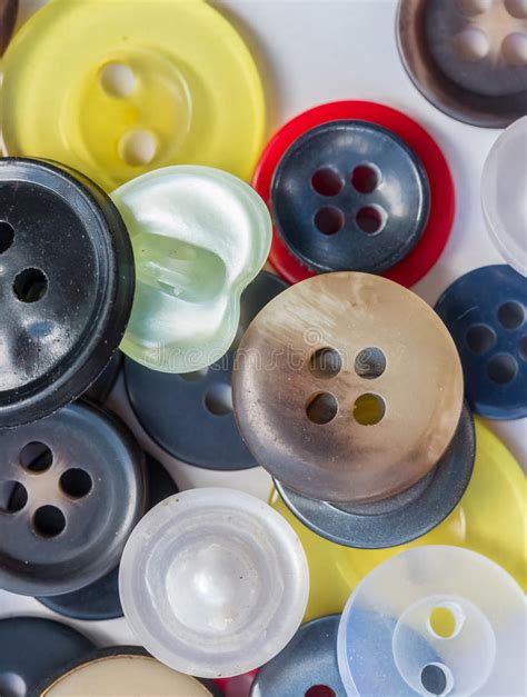 Assorted Buttons Represents Sewing Assortment And Diverse Stock Photo