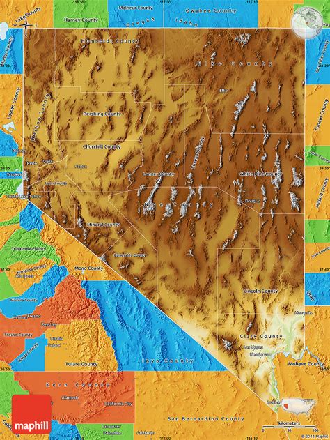 Physical Map Of Nevada Ezilon Map Images And Photos Finder