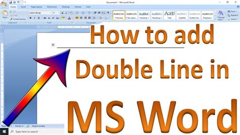 How To Draw Or Insert Double Line In Ms Word Youtube