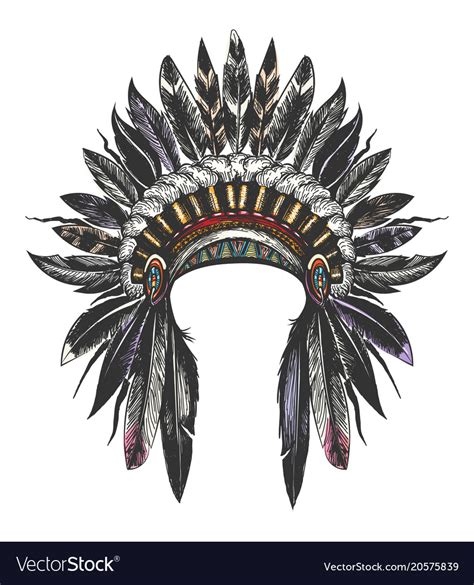 Native American Indian War Bonnet Royalty Free Vector Image