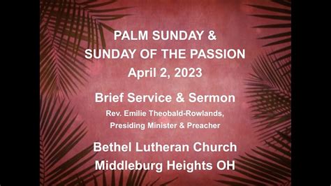 Palm Sunday Sunday Of Passion 4 2 2023 Youtube