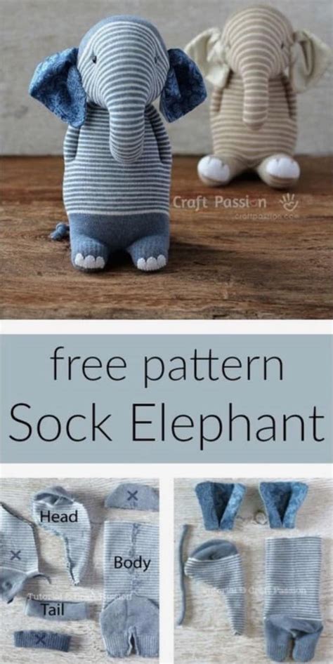 Sock Elephant Patterns Lots Of Cute Ideas Youll Love