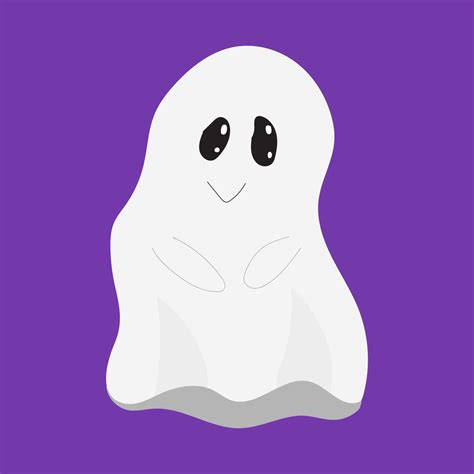 Ghost Cute Halloween Ghost Vectorchildrens Illustration Of A Cute