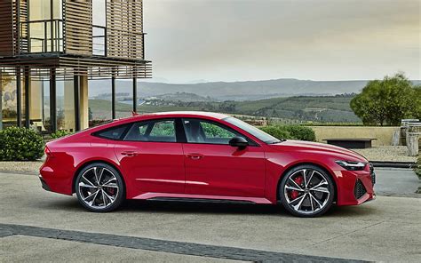2k Free Download Audi Rs7 Sportback 2020 Side View Red Coupe New