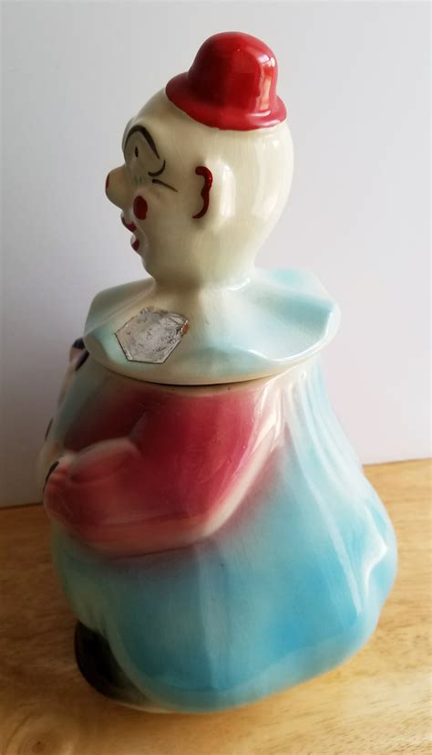 Vintage American Bisque Clown Cookie Jar Aunt Gladys Attic