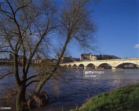 Loire River And Amboise Castle In The Background High Res Stock Photo