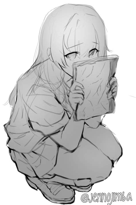 Shy Anime Girl Sketch By Jennojimba On Deviantart