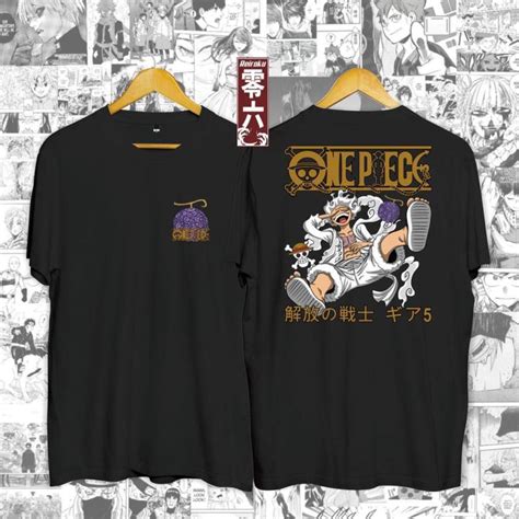 Kaos Distro Luffy Gear One Piece Gold Kaos Anime Manga Otaku Japan