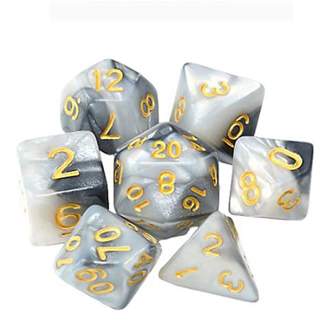 7pcs Set Duty Dice Set Glossed Color Colorful Solid Polyhedral Dice Set