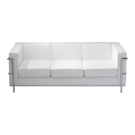 Le corbusier a designer known for his modernist designs. White Le Corbusier Style 3 Seater Sofa | City Furniture Hire