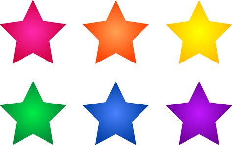 Six Multi Colored Stars Drawn In Parallel Free Image Download
