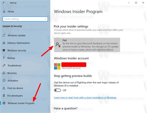 Change Insider Program Ring In Windows 10