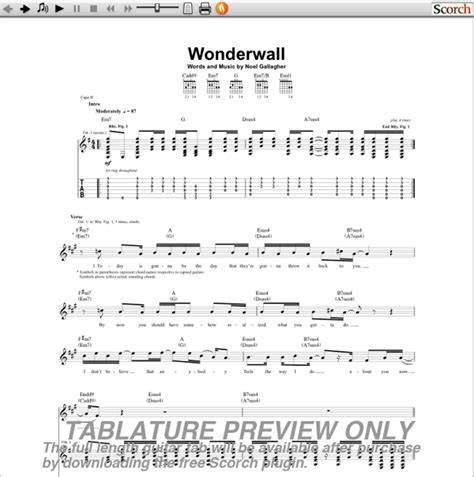 Check spelling or type a new query. Oasis Wonderwall Guitar Tab
