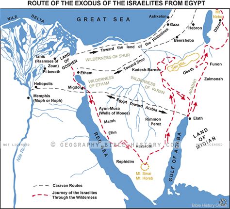 Exodus Of The Israelites From Egypt Basic Map Dpi Year License