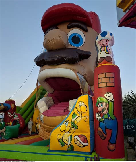 Supper Mario Broth Unlicensed Mario Themed Bouncy Castle Featuring