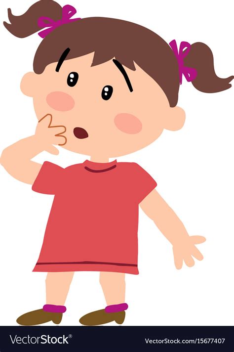 Cartoon Character Girl In Surprise Royalty Free Vector Image