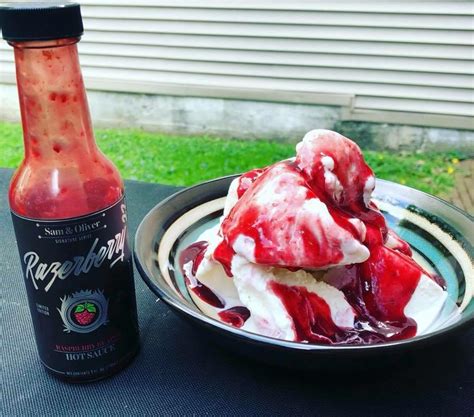 Raspberry Vanilla Reaper Sauce Over Ice Cream R Hotsauce