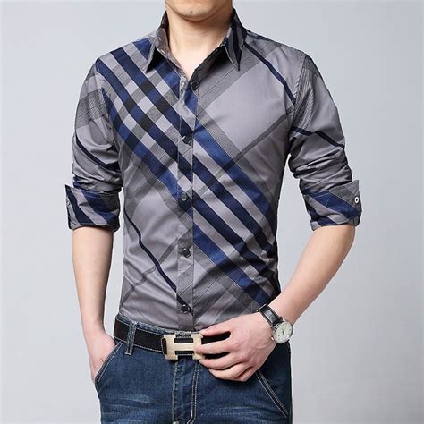 The second number that you are going to see is related to the sleeve length. plus size 2016 New Spring Brand Mens Blue White Red Plaid ...