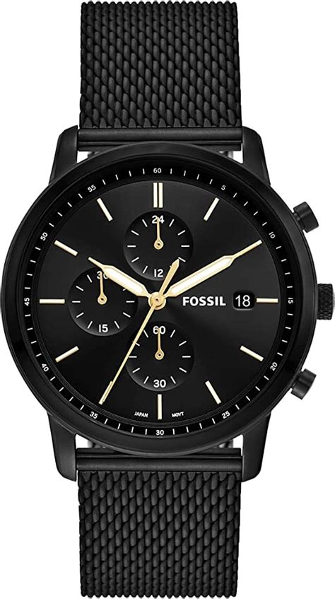 Fossil Men S Minimalist Chronograph Black Dial Watch Fs