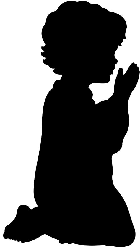 Boy Praying Silhouette Free Vector Silhouettes