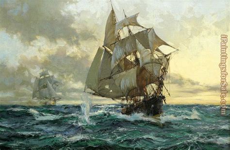 Montague Dawson The Escaping Smuggler Pinturas De Navios Natureza