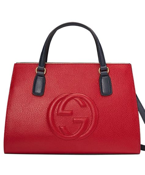 Gucci Soho Gg Leather Top Handle Bag 431571 In Red Gucci Handbag For