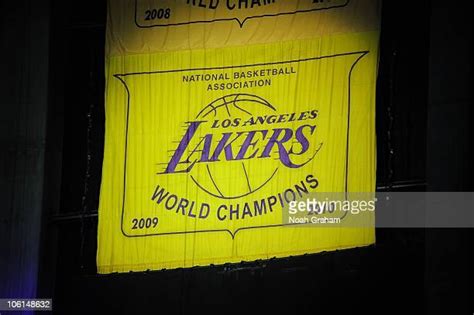 Los Angeles Lakers Championship Banners Photos And Premium High Res