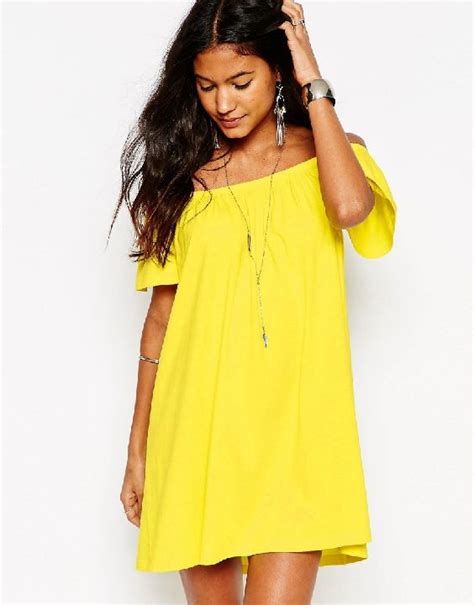 Rewardstyle Fashion Yellow Mini Dress Casual Day Dresses