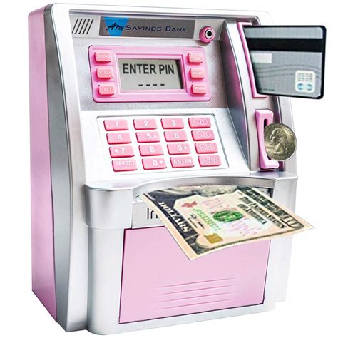 Buy 2023 Upgraded Atm Saving Bank Machine For Kids Adults With Card Atm