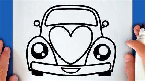 How To Draw A Cute Volkswagen Beetle Youtube