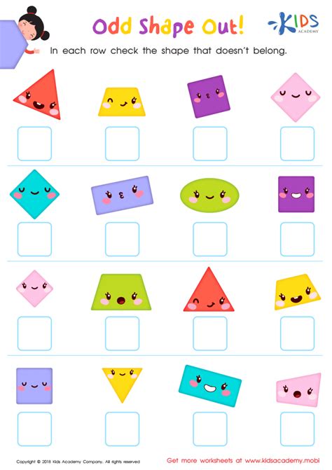Odd Shape Out Worksheet For Grade 3 Printable Pdf For Kids Answers