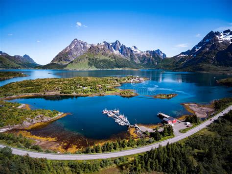 Beautiful Nature Norway Aerial Photography Stock Photo
