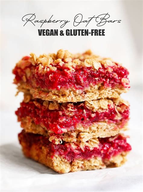 Vegan Gluten Free Raspberry Oat Bars Nadia S Healthy Kitchen