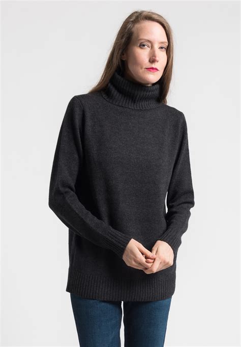 Pauw Woolcashmere Turtleneck Sweater In Charcoal Santa Fe Dry Goods