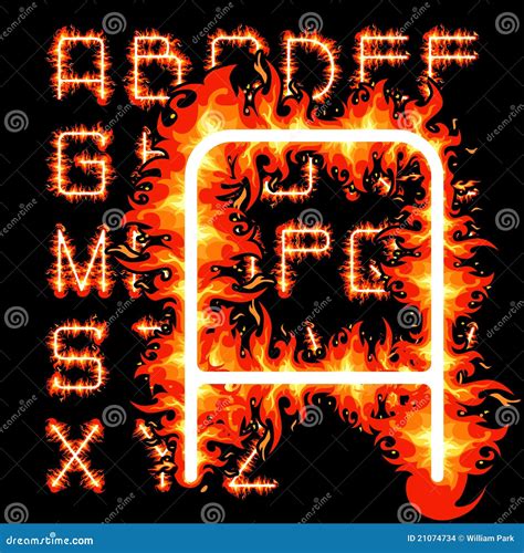 Fire Alphabet Stock Photography 74660408