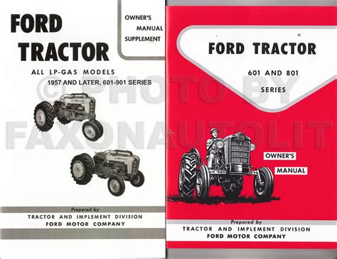 1957 1962 Ford 601 And 801 Series Tractor Lp Gas Owners Manual Set Reprint