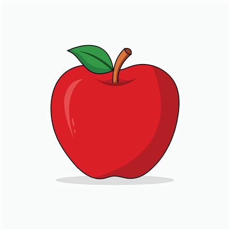 Red Apple Vector Cartoon Illustration Vector Art At Vecteezy