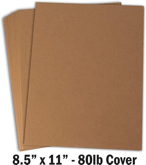 Hamilco Brown Colored Kraft Cardstock Paper 8 12 X 11 Heavy Weight