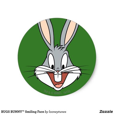 Bugs Bunny Smiling Face Classic Round Sticker Round