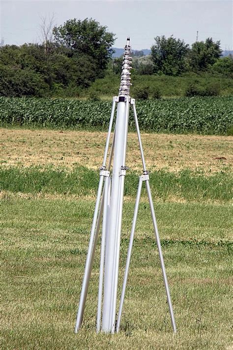 Lifting ham radio antenna tower! 60 ft aluminum telescopic mast by Aeromao | Ham radio ...