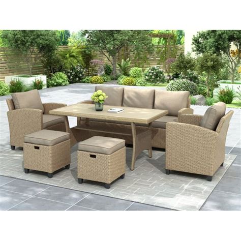 Homall 4 pieces outdoor patio furniture sets rattan chair wicker set, outdoor indoor use backyard porch garden poolside balcony furniture sets clearance (brown and beige) 4.1 out of 5 stars 5,436 $199.99 $ 199. enyopro Outdoor Conversation Sofa Set, 6 Piece Patio ...