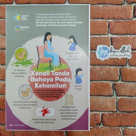 Jual Poster Kebidanan Tanda Bahaya Pada Kehamilan Indonesiashopee