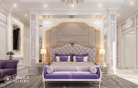 Generous master bedroom with light walls and frames photos ideas. Royal master bedroom design in luxury villa | Architect Magazine