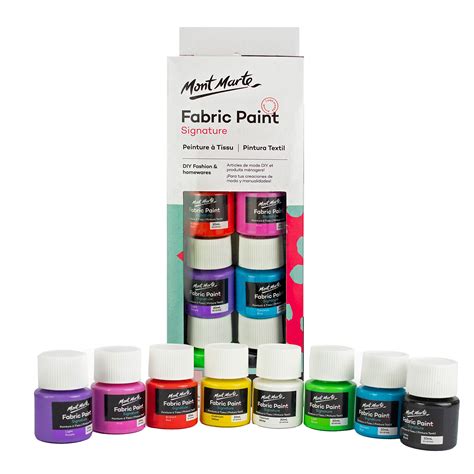 Buy Mont Marte Textile And Fabric Paint Set 8 Pieces X 20ml Permanent Textile Paints Ideal