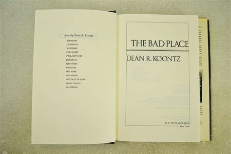 Dean Koontz First Edition The Bad Place 1990 Hcdj Putnam Ebay