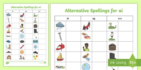 Ks1 english phonics learning resources for adults, children, parents and teachers. Primary Phonics - Alternative Spellings for ai - Parents Resource