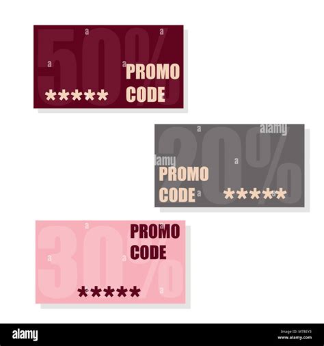 Promo Code Coupon Code Flat Vector Set Of Cards Design On White