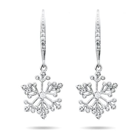 Snowflake Dangling Cz Earrings In Sterling Silver Eves Addiction